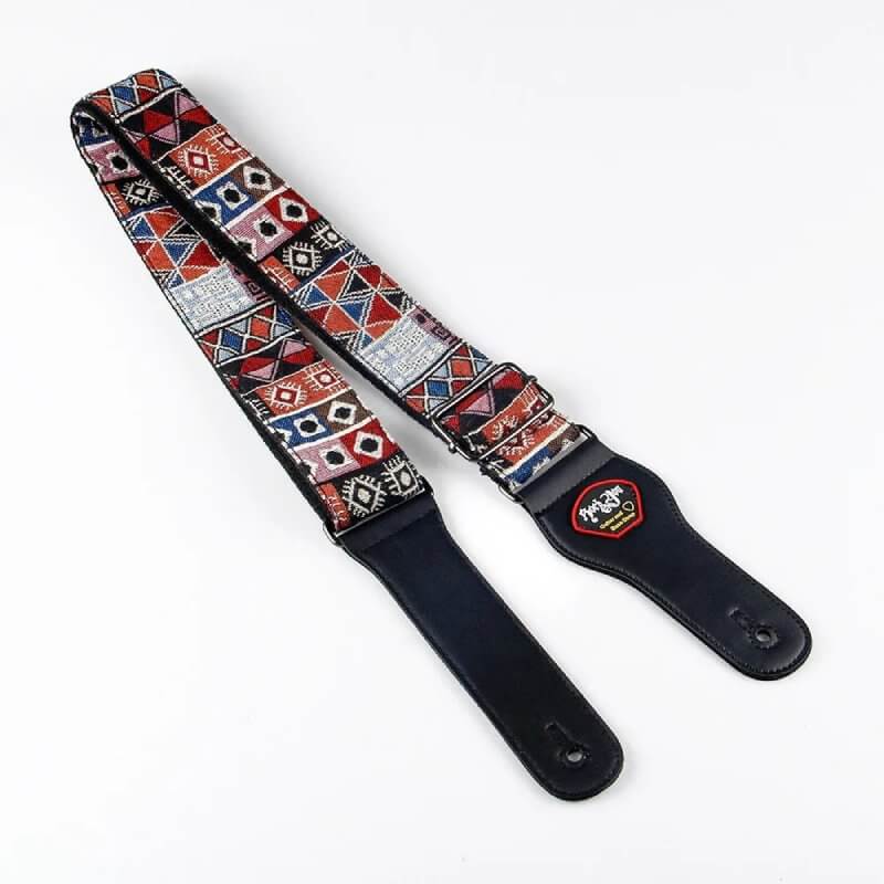 Correa de Guitarra Vintage con Diseño Tribal de Patchwork