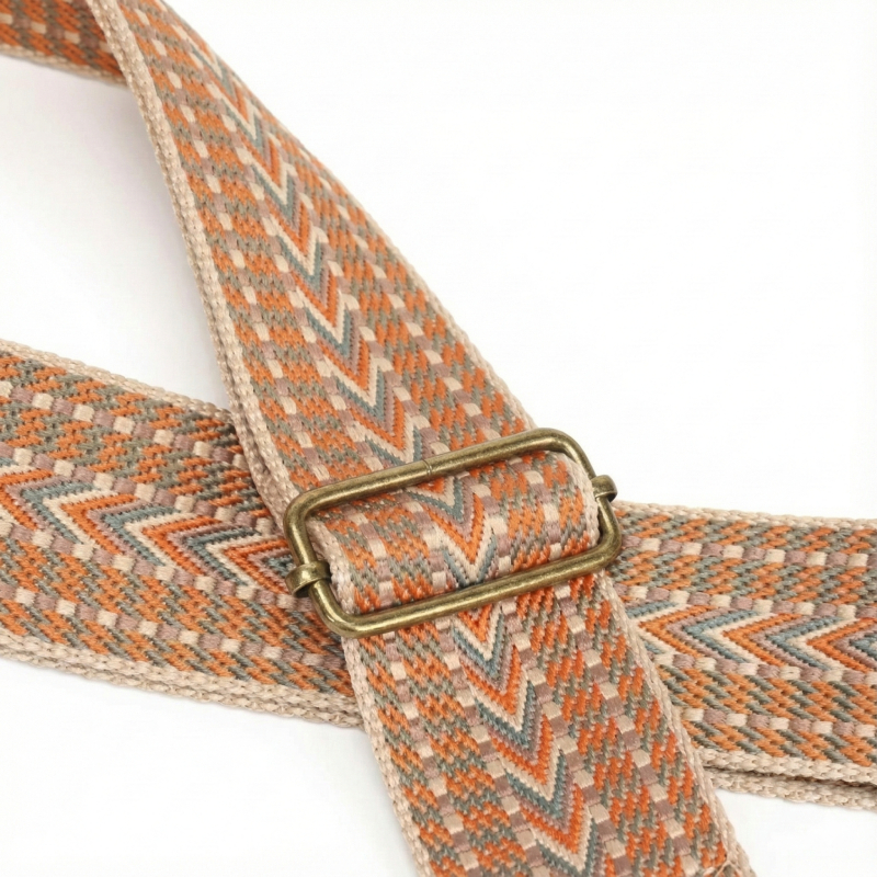 Magnifique Sangle de Guitare Vintage Flèches Navajo Terre Brûlée