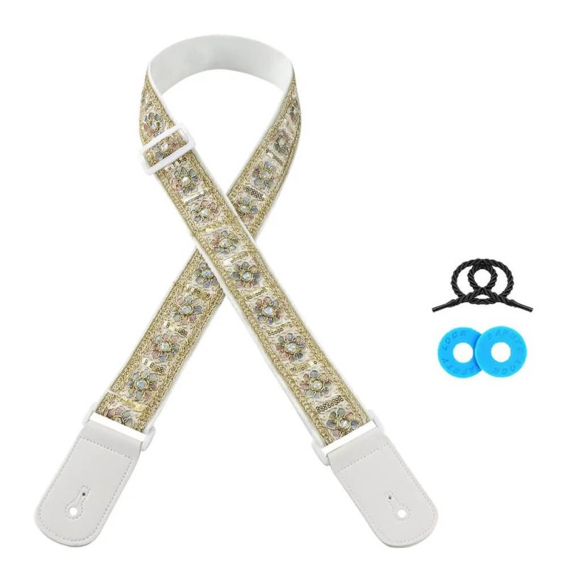 Correa de Guitarra Vintage con Flores Pastel - modelo 2
