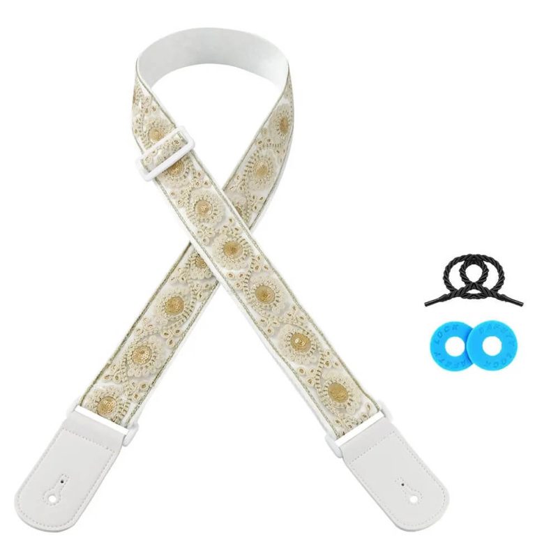 Correa de Guitarra Vintage con Flores Pastel - modelo 3