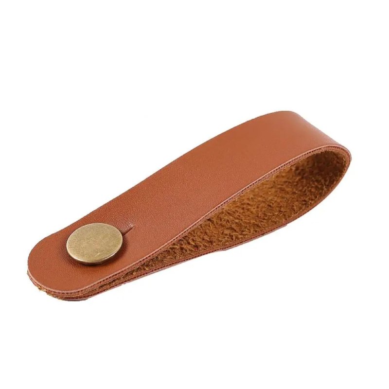 Soporte de correa de guitarra - Modelo en cuero marrón