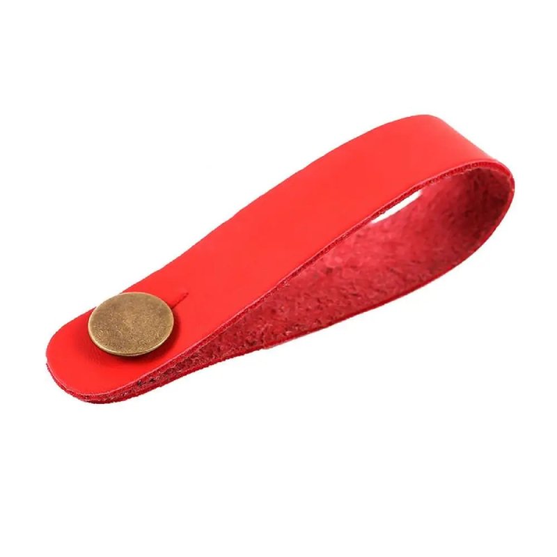 Soporte de correa de guitarra - Modelo en cuero rojo