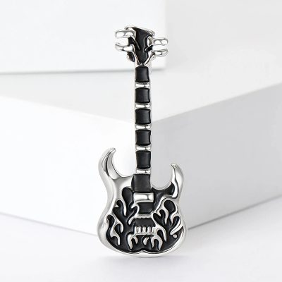 Pines de guitarra de heavy metal de color plata