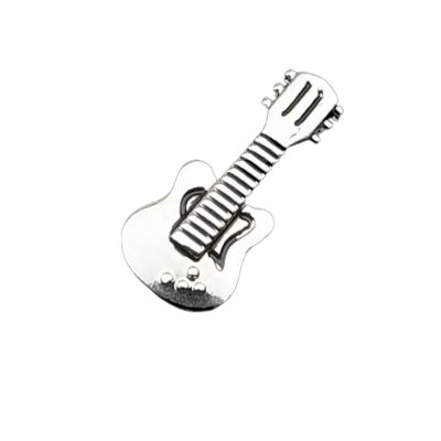 Blanco Broche Esmaltado Pins Pequeña Guitarra Eléctrica - 2 colores a elegir