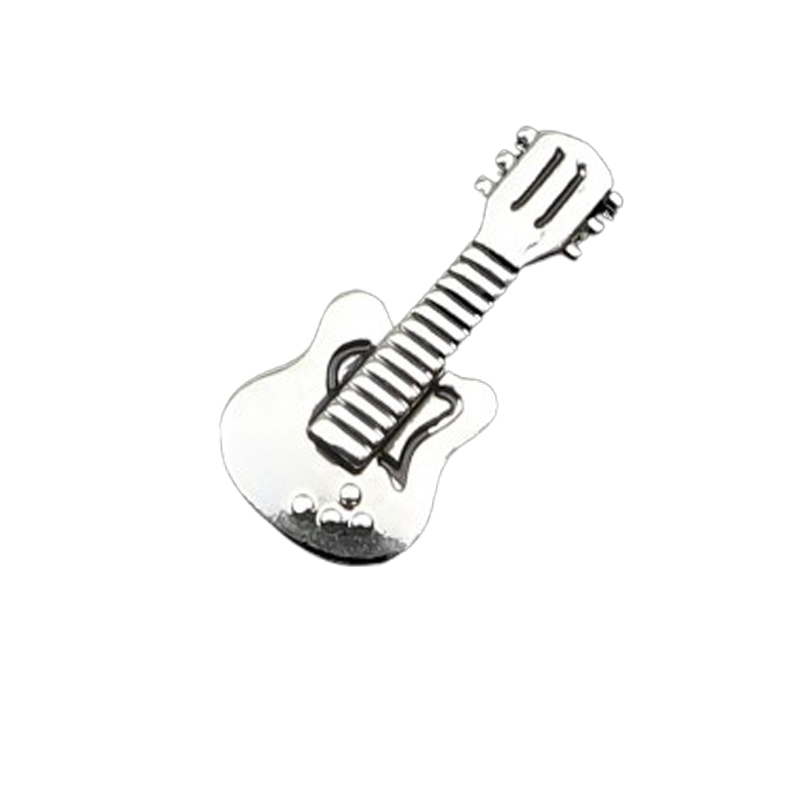 Blanco Broche Esmaltado Pins Pequeña Guitarra Eléctrica - 2 colores a elegir