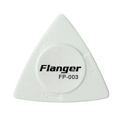Púa de guitarra triangular de 3 espesores resistentes y antideslizantes de color blanco