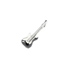 Broche Esmaltada de Pins de Guitarra Eléctrica en Negro y Blanco