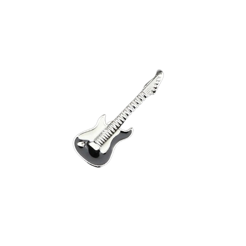 Broche Esmaltada de Pins de Guitarra Eléctrica en Negro y Blanco