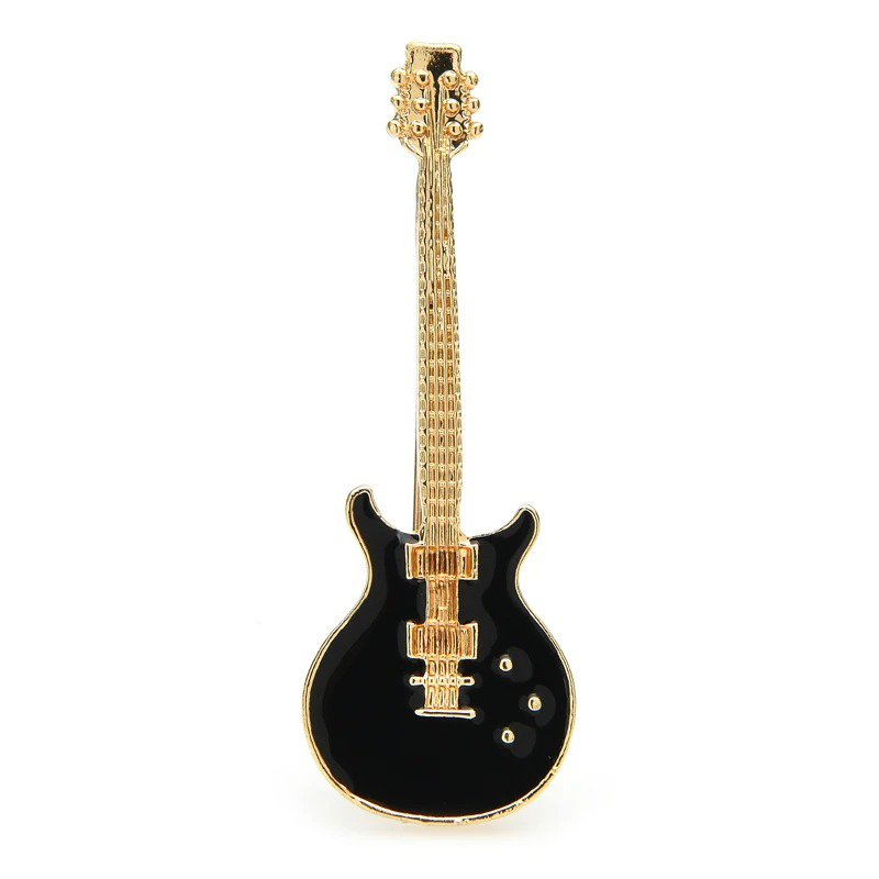 Broche esmaltada de alfileres en forma de guitarra eléctrica de color