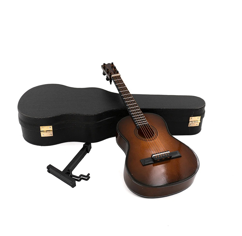 Detalles de la Guitarra Miniatura - Guitarra clásica - ¡6 tamaños a elegir! color marrón