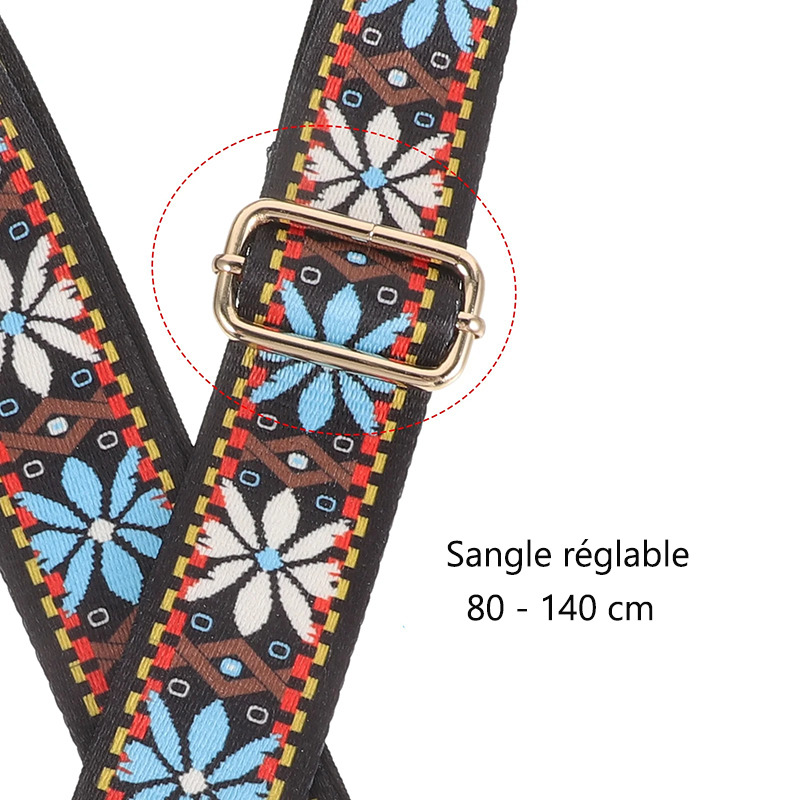 Dimensiones de la Correa de Banjo Trenzada Folk Azul