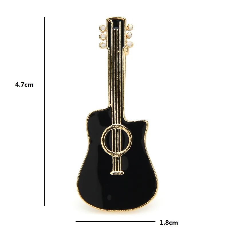Dimensiones de Broche Esmaltado de Guitarra Clásica en Color Negro