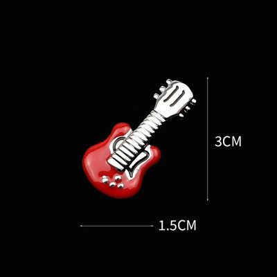Dimensiones de Broche Esmaltada Pins de Pequeña Guitarra Eléctrica - 2 colores a elegir