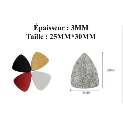 Dimensiones del lote de 5 púas de fieltro suave y coloridas para ukelele
