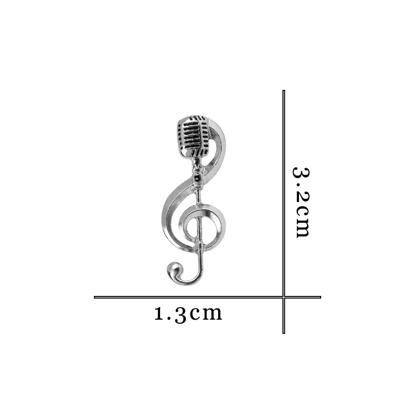 Dimensiones de Pines Esmaltados de Micro Nota Musical - 2 colores