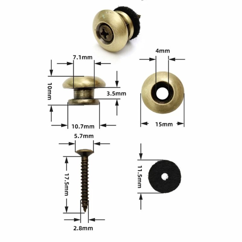 Dimensiones de los Strap Locks - 4 colores a elegir