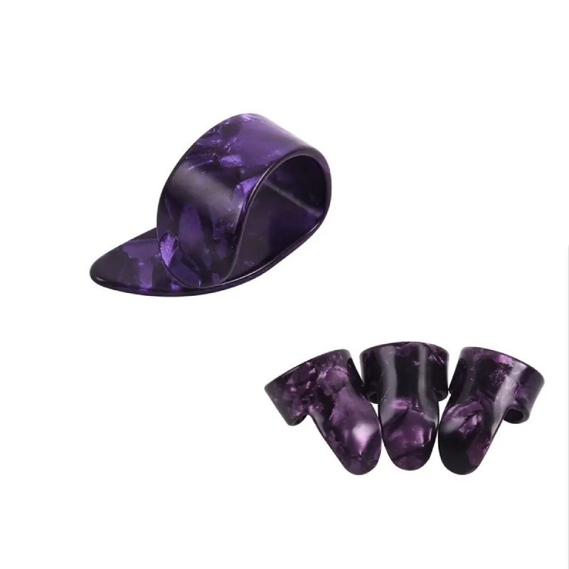 Conjunto de 3 púas de metal + 1 púa para pulgar - color negro