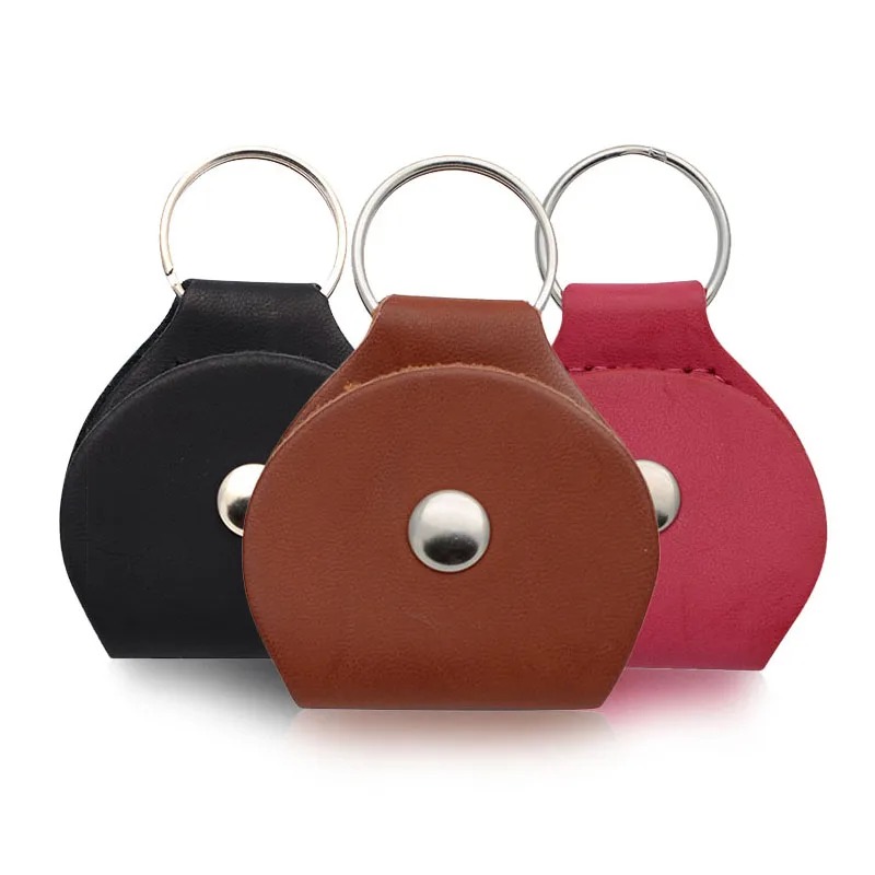 Lote de 2 Llaveros de Guitarra en Cuero con Estuche para Púas - 3 colores - 6 púas incluidas