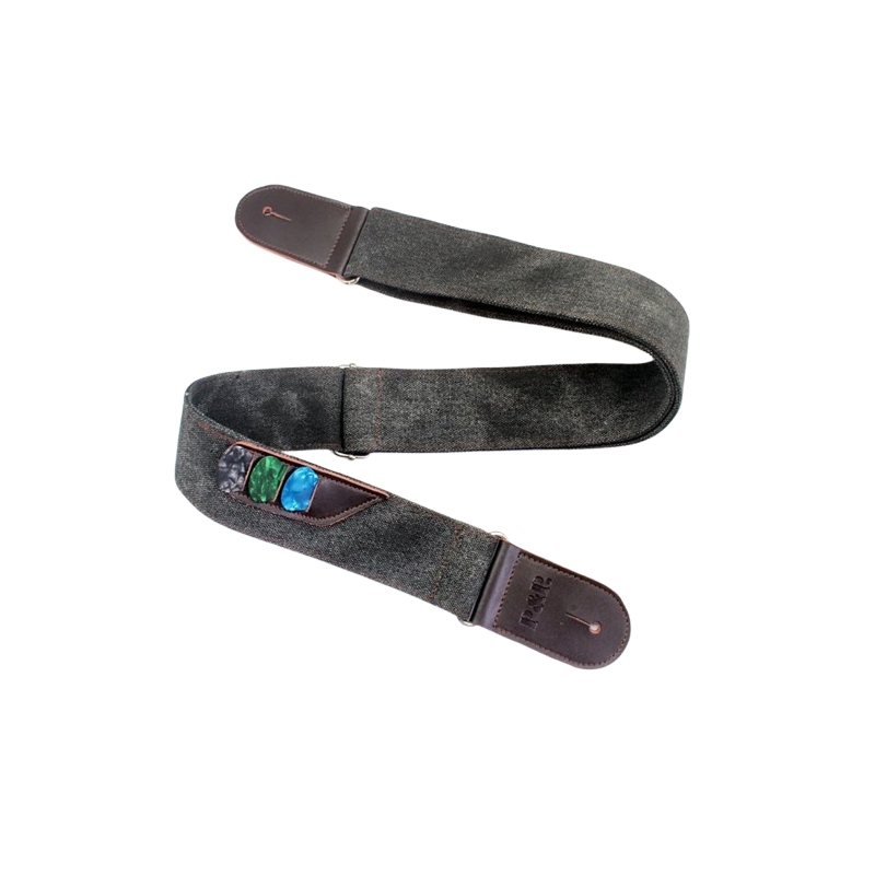 Correa de Guitarra Boho Denim Vintage Gris Oscuro - ¡4 colores a elegir!