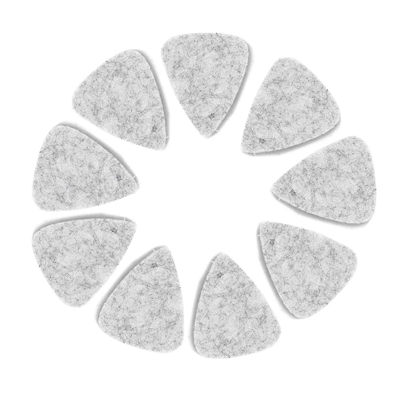 Lote de 10 púas de fieltro suave para ukelele de color gris