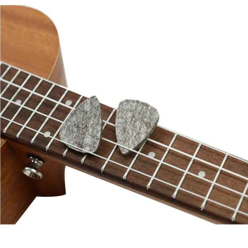 Lote de 5 púas de fieltro suave en colores para ukulele de color gris
