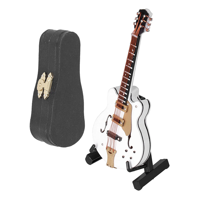 Magnífica Miniatura de Guitarra Eléctrica Blanca tipo Gibson