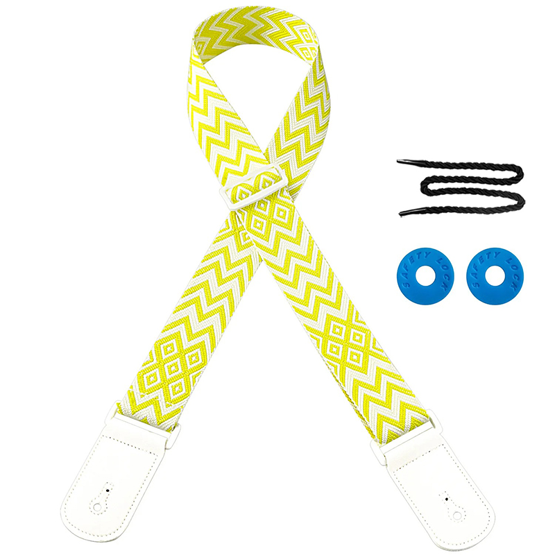 Correas de Guitarra Vintage Edición Geométrica Azteca de color Amarillo
