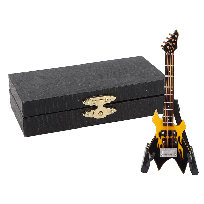 Miniatura de Guitarra, Mini Guitarra Eléctrica de Hard Rock de color Amarillo