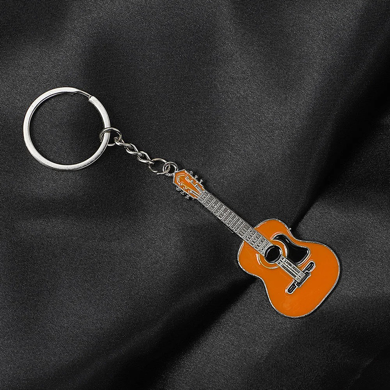 Llavero de guitarra clásica amarillo hecho de aleación - ¡5 colores a elegir!