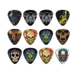 Lote de 10 púas con diseños de calaveras - 3 tamaños para seleccionar