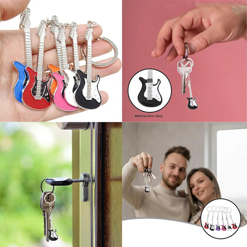 Lote - de 30 llaveros de guitarra eléctrica