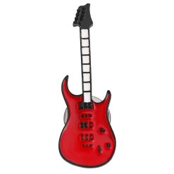 Magnífico Pin de Esmalte de Guitarra Eléctrica Roja