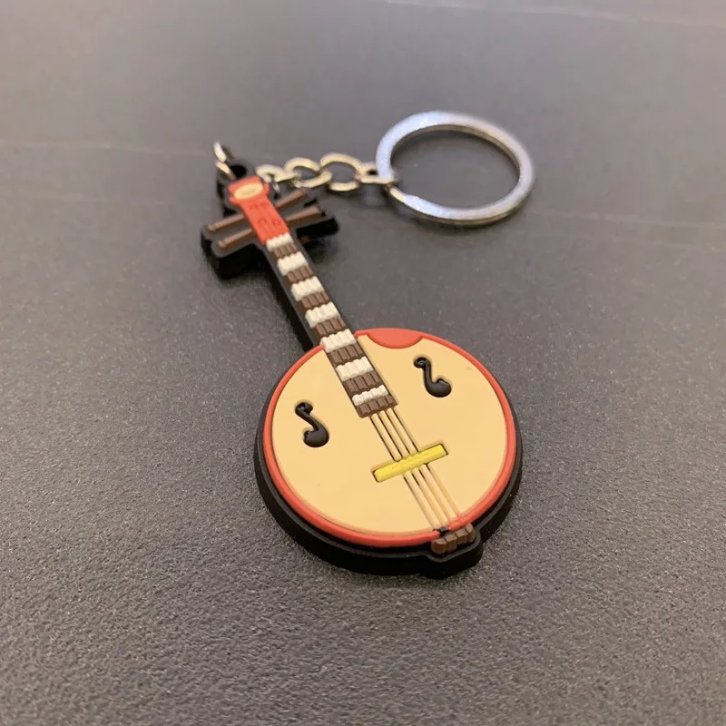 Magnífico llavero de banjo hecho de caucho suave