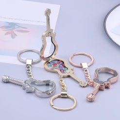 Magnífico llavero de guitarra eléctrica de vidrio para personalizar en 3 colores