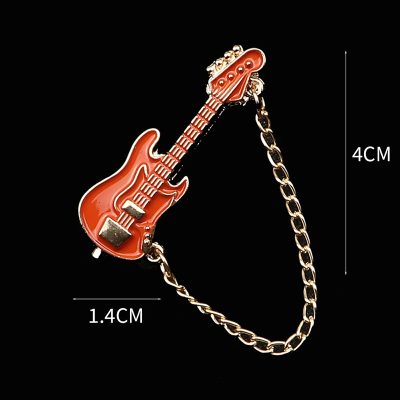 Broche Esmaltada de Pins de Guitarra Eléctrica con Cadena - 6 colores a elegir - color Marrón