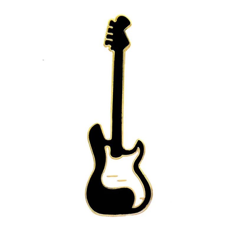 Broche Esmaltada Pins de Guitarra Eléctrica y Micrófono - detalles de la guitarra