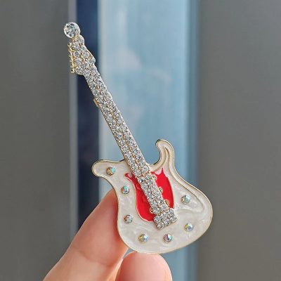 Broche de Guitarra Eléctrica Vintage con Strass, Modelo 2
