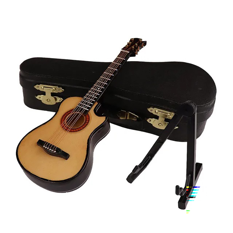 Guitarra acústica miniatura con estuche y soporte para guitarra - 3 tamaños - 5 colores - modelo 2