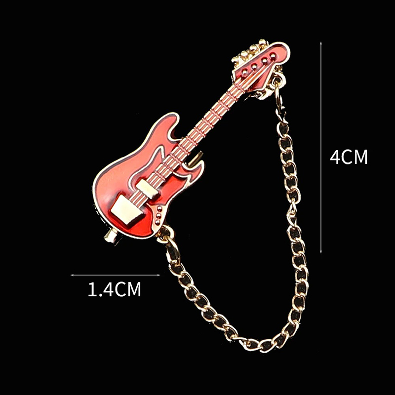 Broche Esmaltada de Pins de Guitarra Eléctrica con Cadena - 6 colores a elegir - color Naranja