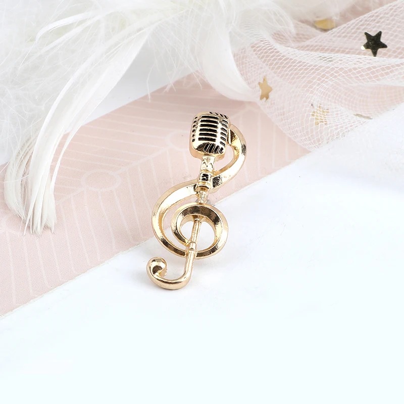 Pins Esmaltado Micro Nota Musical de color oro
