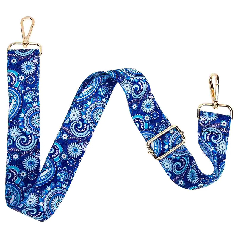 Correa de Banjo Azul Paisley con Motivo Floral Vintage