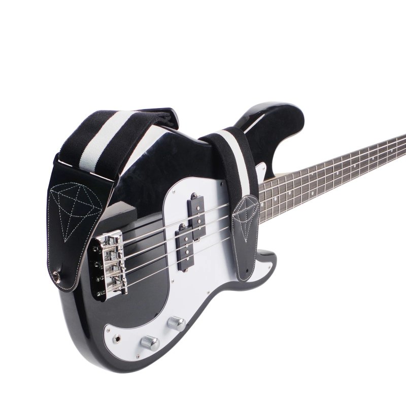Magnífica Correa de Guitarra y Bajo 'Stripes Rock' - Clásica y Energética color negro y blanco