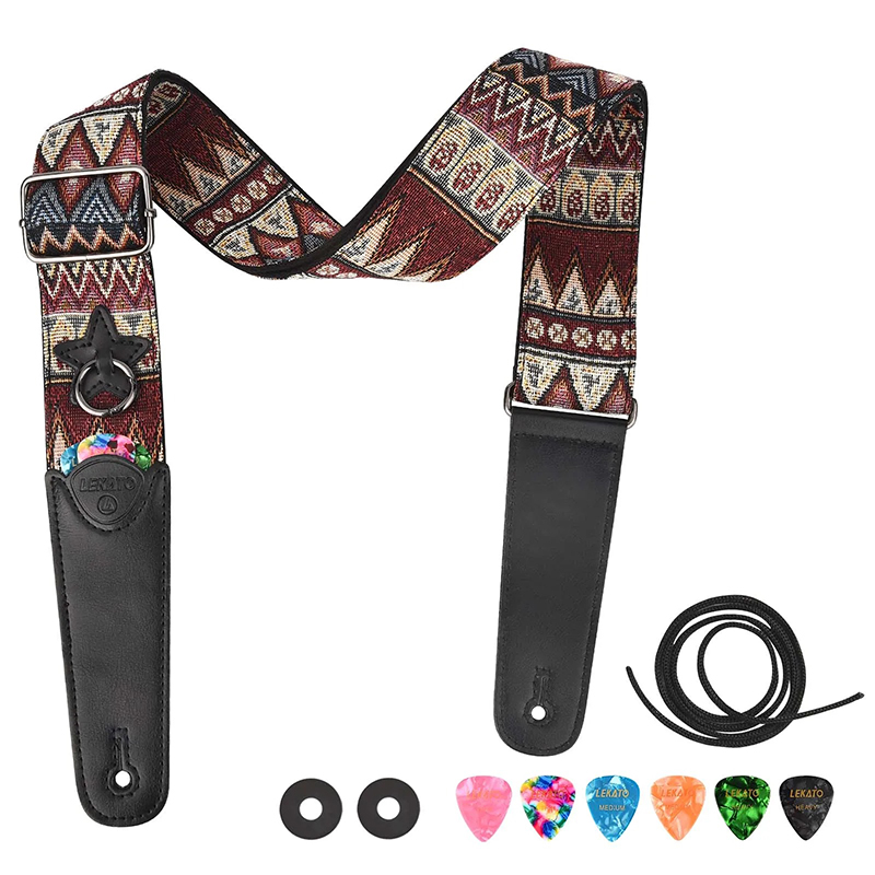 Correa de Guitarra 'Vibes Tribales' - Juego Completo con Accesorios