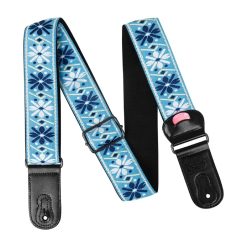 Correa de Guitarra Vintage Azul Floral