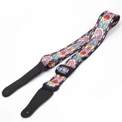 Correa de Guitarra Vintage con Diseño Psicodélico de Flores