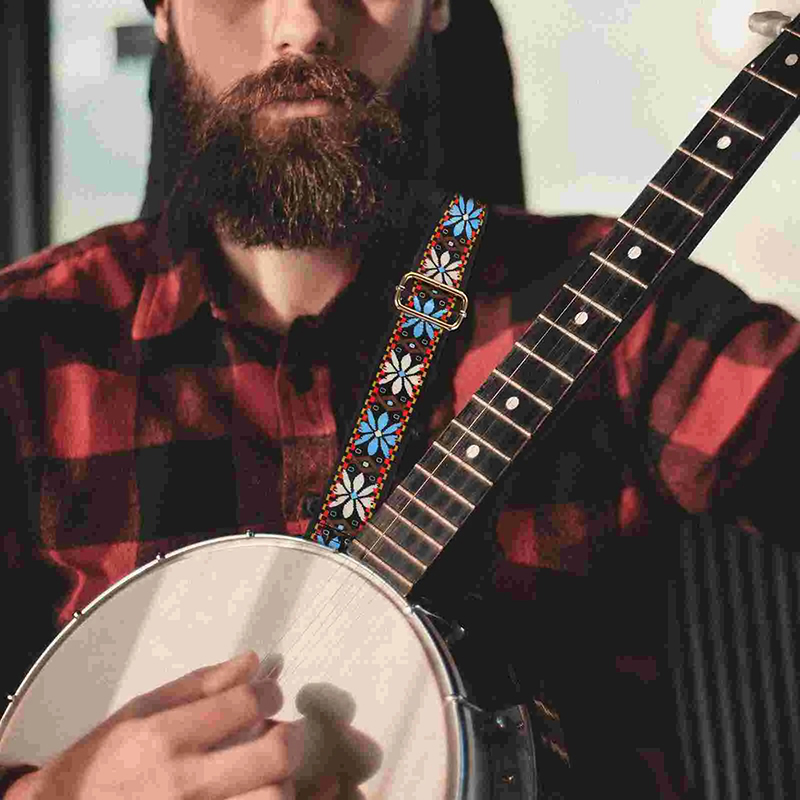 Magnífica Correa de Banjo Trenzada Azul Folk