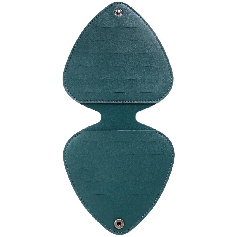 estuche de almacenamiento para púas de guitarra - capacidad para 32 púas - color verde