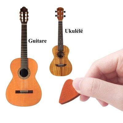 Uso de púas de fieltro del conjunto de 8 púas de fieltro suave y colorido para Ukulele