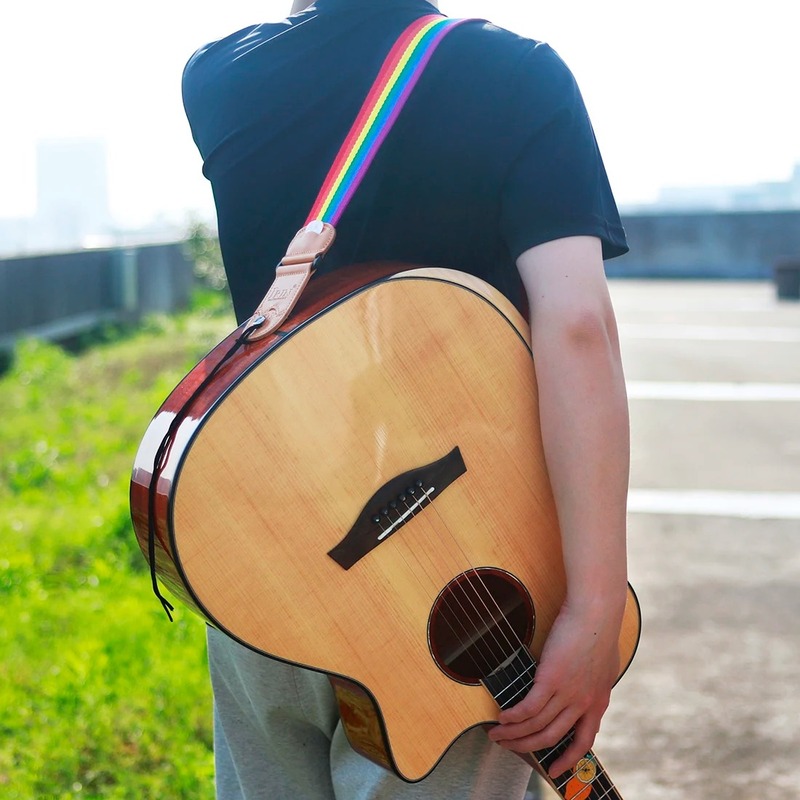 Vista de la Correa de Guitarra Arcoíris Rainbow