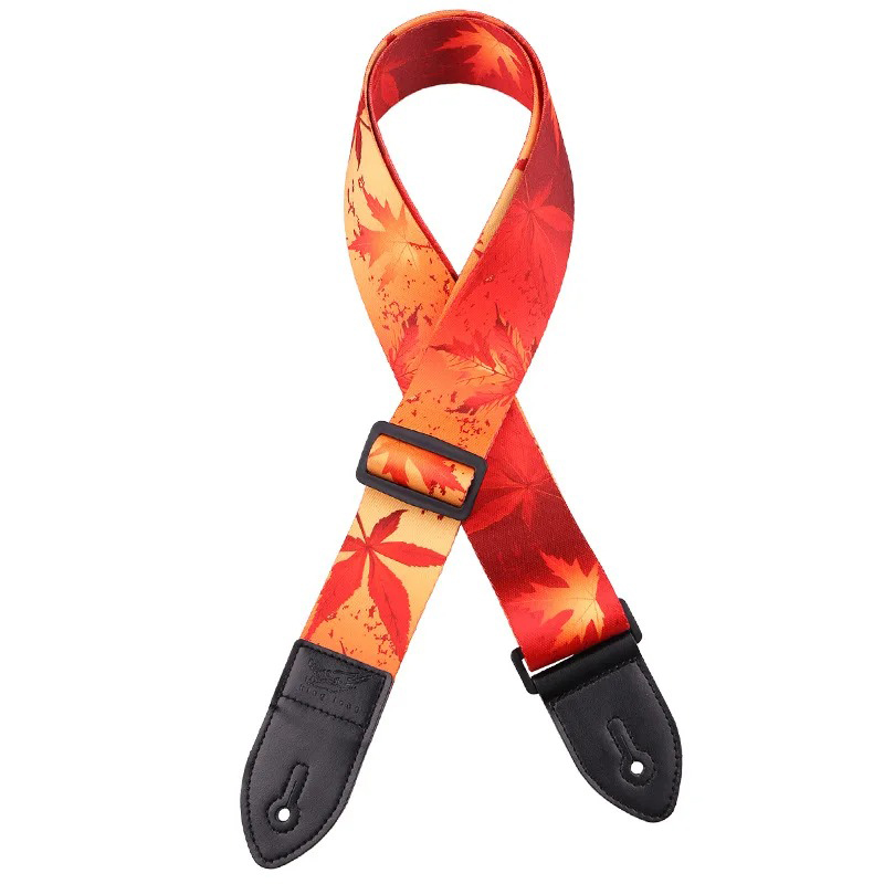 Correa de Guitarra con Hojas de Arce Otoñales